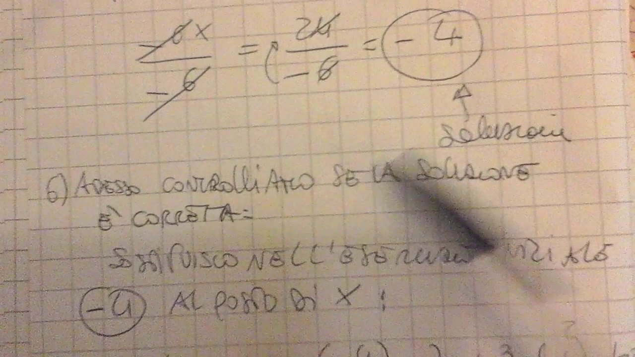 Verifica di una equazione - YouTube