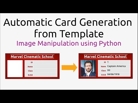 Видео: Automatic Card Generation from Template (Image Manipulation using Python)