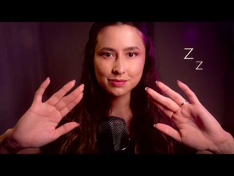ASMR Fall Asleep with Hand movements and Hand Sounds 😴 + Mouth Sounds, Wooden Tapping, ...