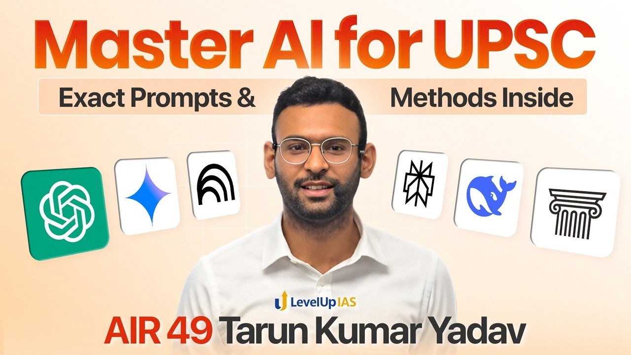 UPSC AI Strategy: Live Prompting for Prelims, Mains & NCERTS | AIR 49 Tarun Kumar Yadav