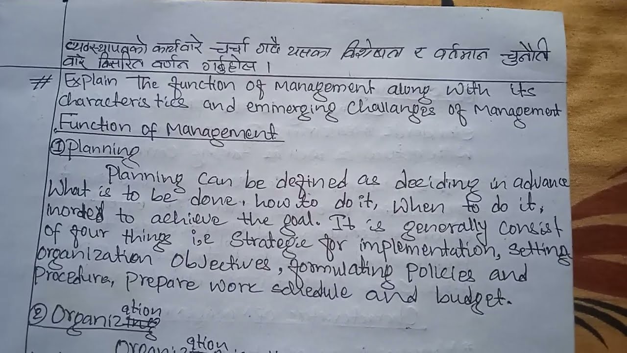 Function Of Management👑Characteristics of Management🪔 Emmerging Challanges Of Management