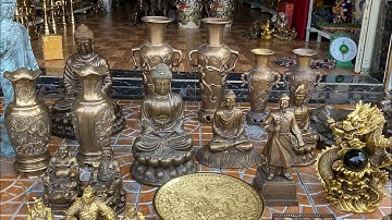 🔴🔴Bàn ủi con gà 1882 _ Tượng Đồng Xưa _ Tượng Phật Xưa _ Cặp Bình Đồng Xưa. Ngày 20/1 #đồcổcầnthơ