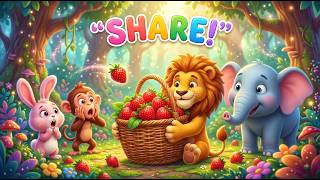 Leo the Lion Learns to Share 🦁🍓 | Kindness Story for Kids | Fun Stories | LittleTinnoWorld_AI