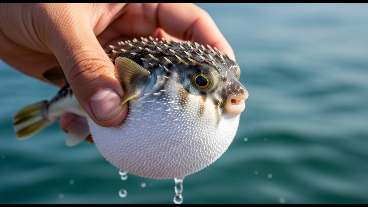 Fish That Inflates While Beachcombing in Daqing, I Found a Giant Pufferfish That Inflates ...