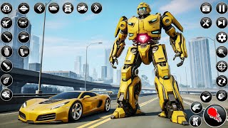 Flying Jet Car Transformation Robot Game New Robot Battle at Super City🤐 - Android Gameplay screenshot 5