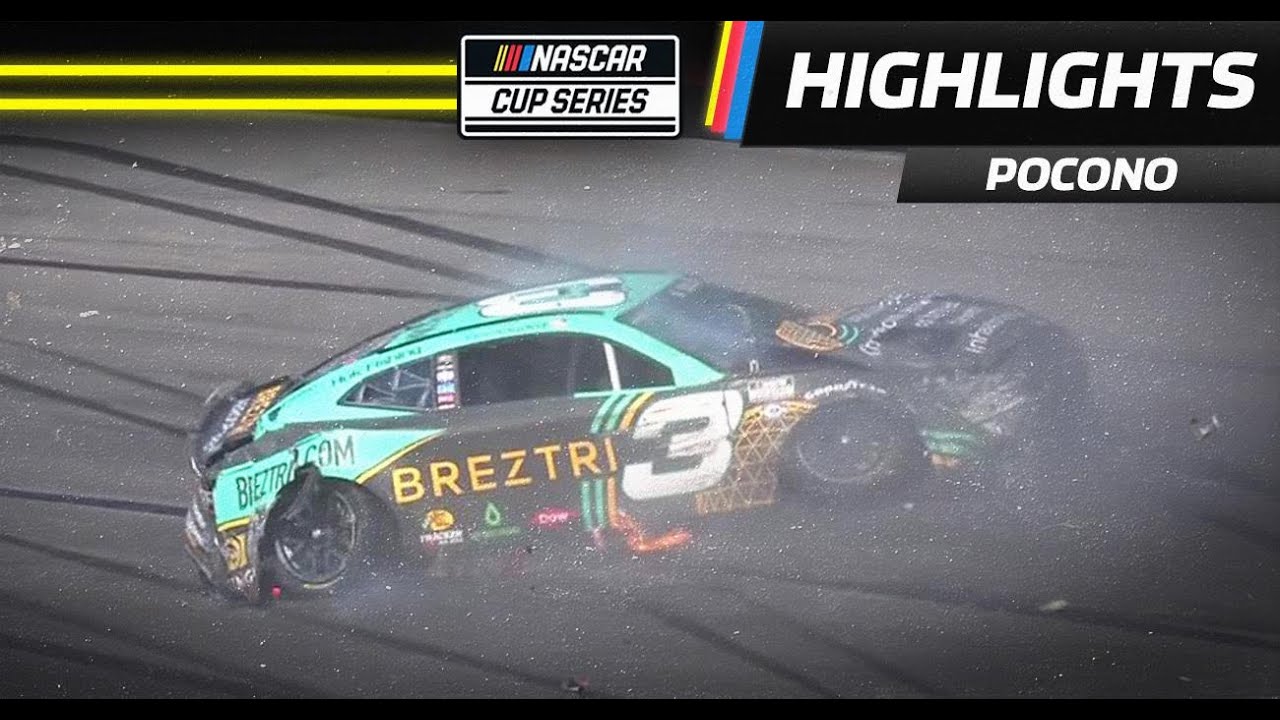 Tyler Reddick and Austin Dillon make contact, Dillon wrecks out at Pocono | NASCAR