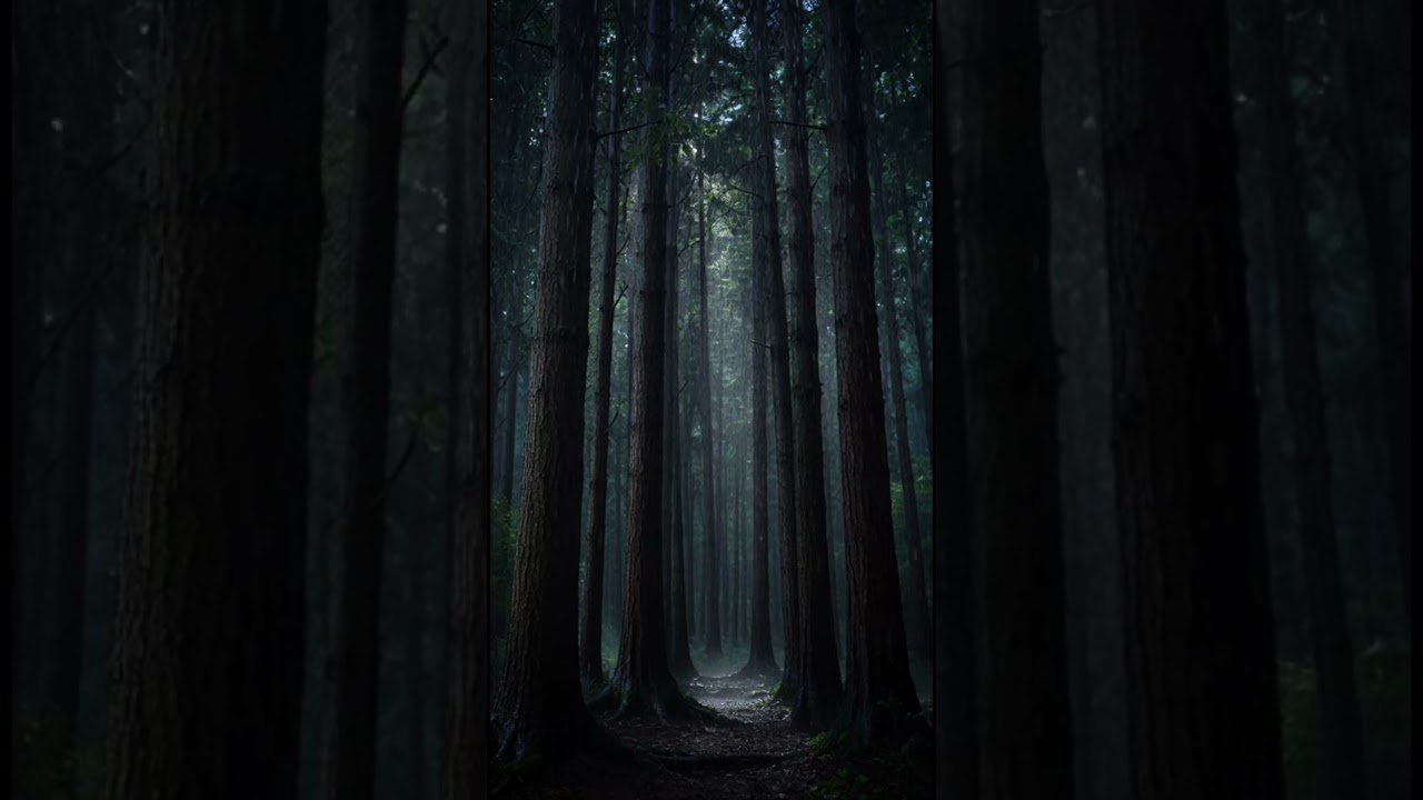 Soothing Rain Falling Through Tall Forest Trees 🌧️🌲 #asmr#rainoundforsleep #sleep #cozynigh #storm