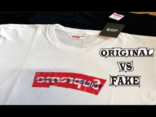 T-Shirt Supreme X Cdg (Comme Des Garcons) Original & Fake - Youtube