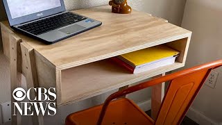Three dads build about 200 desks to make virtual learning easier for kids at home
