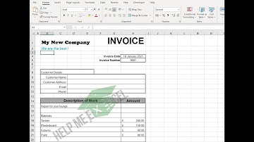 HME Simple Invoice in Excel from scratch for beginners