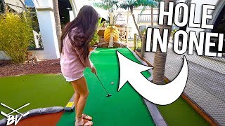 LUCKY BOUNCES, HOLE IN ONE, AND ONE OF A KIND HOLES AT TIKI TOWN MINI GOLF!
