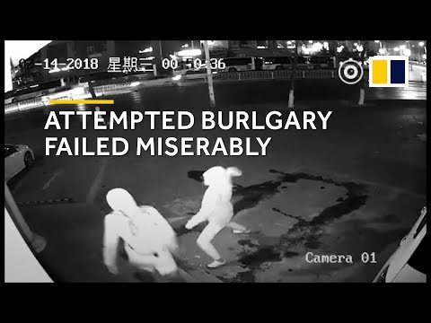 Stupid criminal: burglar breaks partner's head with a brick in Shanghai, China
