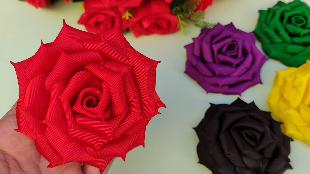 ROSA DE FITA FÁCIL E LINDA