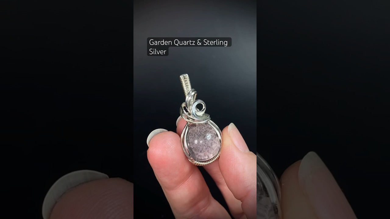 Garden Quartz Lodalite Sphere & Sterling Silver Wire Wrapped Pendant.          
