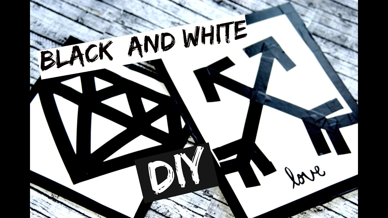 DIY black and white wall art! - YouTube