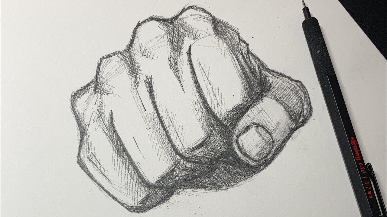 Drawing hands hand poses 2 A fist ANATOMY PRACTICE shorts YouTube