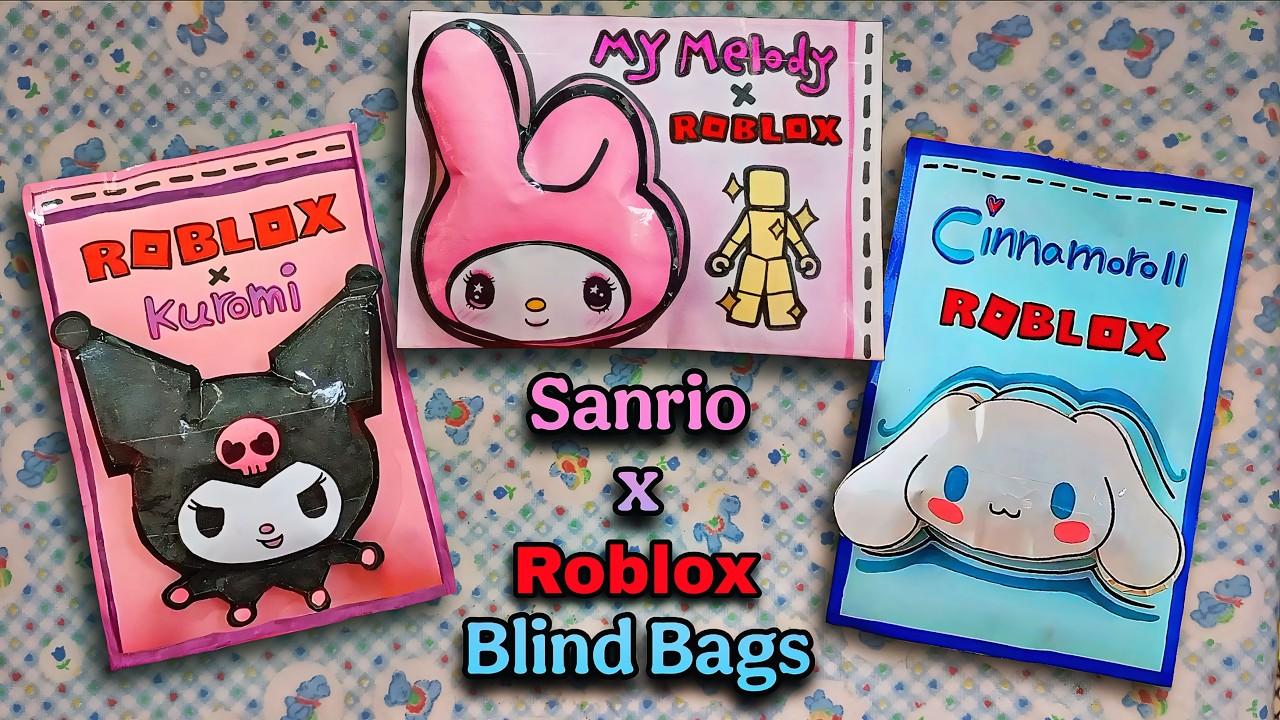 🩵 Paper Diy 🩵 Sanrio x Roblox Blind Bags Compilation 🔇 ASMR No Music