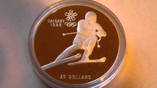 Calgary 1988 olympics 20 dollar silver Canadian 1 oz coin