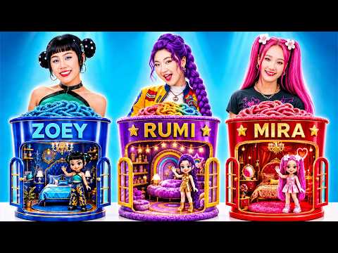 Golden Rumi Vs Sapphire Zoey Vs Ruby Mira Build Amazing Doll House