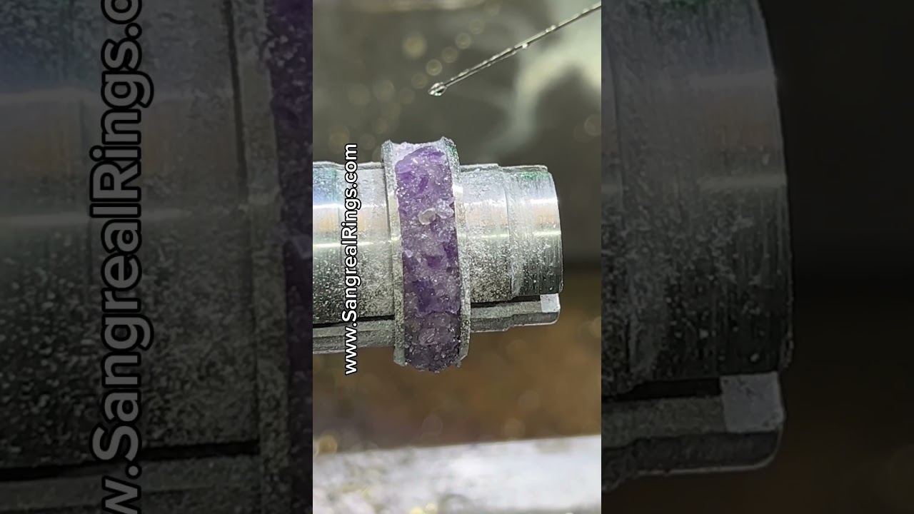 Making a Damascus steel + Amethyst ring ￼
