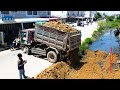 AMAZING! New PROJECT By Skills Machinery Bulldozer and Dump Truck 5Ton on Road Side Completed