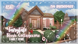 No Gamepass Fairytale Blush Cottagecore Family Home Speedbuild and Tour Bloxburg - iTapixca builds