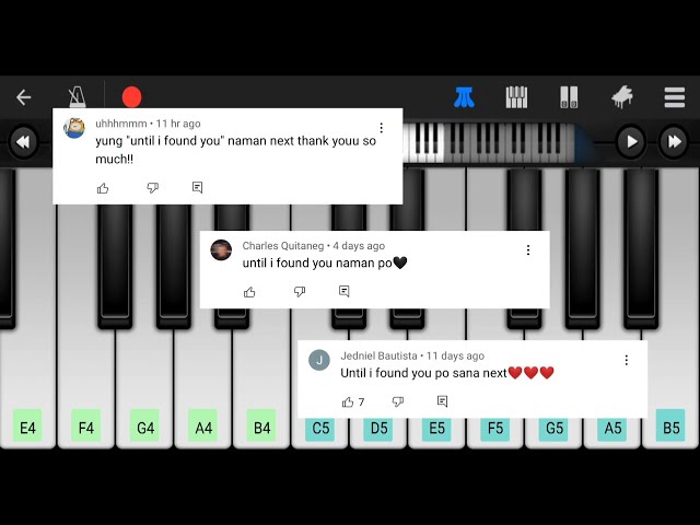 Until I Found You - Stephen Sanchez • Perfect Piano App • Easy Tutorial • Mobile/Phone class=
