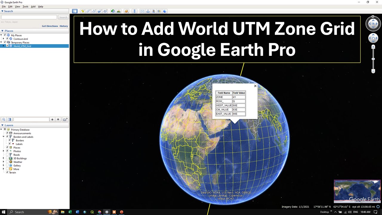 How to Add World UTM Zone Grid in Google Earth Pro (Quick & Easy ...