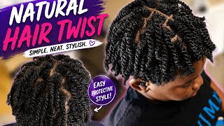 Watch me braid natural hair twist for boys from start to finish