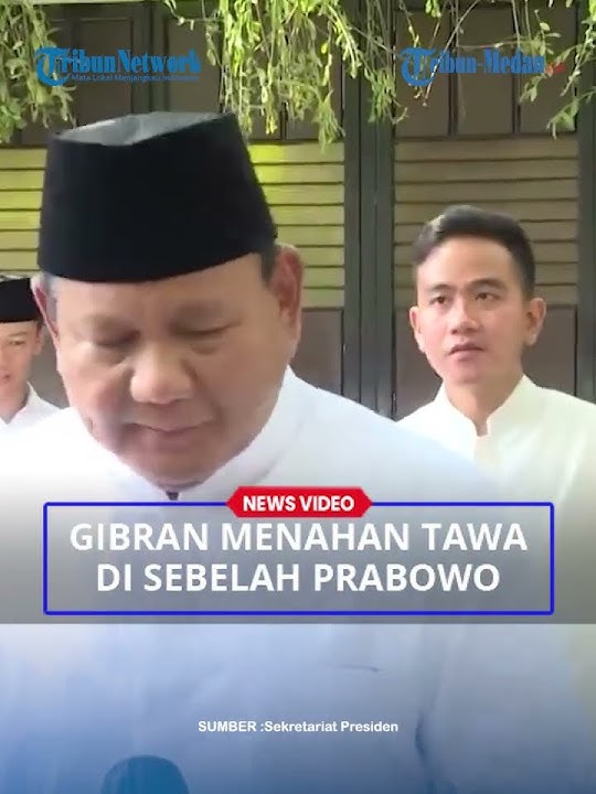 GIBRAN TAHAN TAWA saat Dampingi Prabowo Konferensi Pers