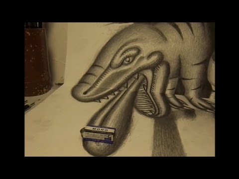 鉛筆画 錯覚3Dアート Pencil drawing of 3D art| トンボ鉛筆