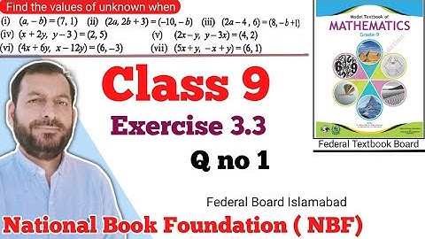 Class 9 Exercise 3.3  NBF Maths  Ex 3.3 Class 9th federal board FBISE Math national Book foundation