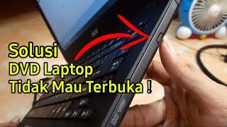 cara mengatasi cd/dvd laptop yang tidak mau terbuka | tanpa bongkar !