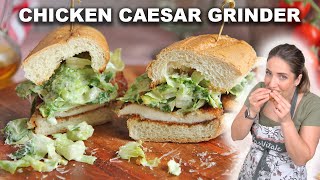 Chicken Caesar Grinder Sandwich  Super Quick & Easy Recipe!