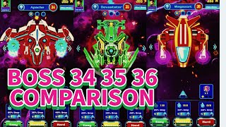 Galaxy Attack Shooting Game Comparison Of Boss 34 35 And 36 @Newapachegamers