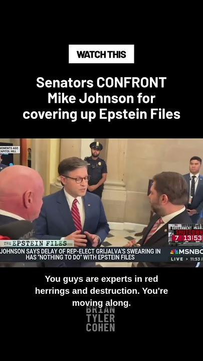 Senators CONFRONT Mike Johnson for covering up Epstein Files