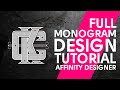 Affinity Designer Monogram logo Tutorial - Full and Free Affinity Designer Tutorial