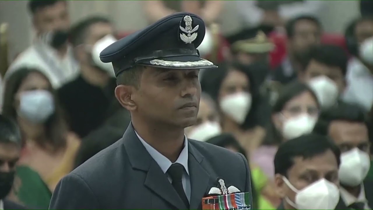 President Kovind presents Shaurya Chakra to Wing Commander Vishak Nair, Flying (Pilot).
