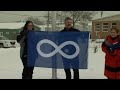 The Metis flag was raised in several communities around the Northwest
