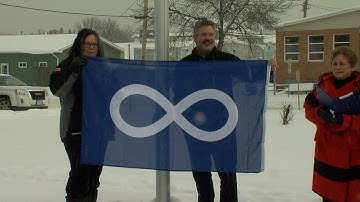 The Metis flag was raised in several communities around the Northwest