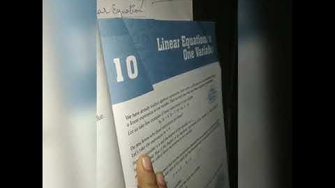 Class 6 Mathematics Ch10 Linear Equation in One Variable Ex 10.1 part 1 M. M. Model School 10th Oct