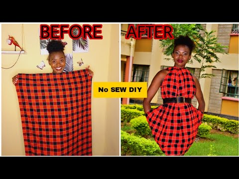 How To Style Maasai Shuka To A Dress NO SEW DRESS HACK 