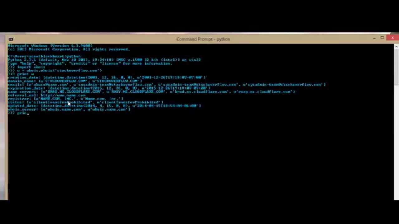Getting "whois" information in JSON format