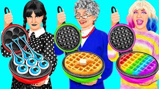 Reto De Cocina Wednesday vs Abuela | Hacks y Trucos de Cocina de Fun Fun Challenge