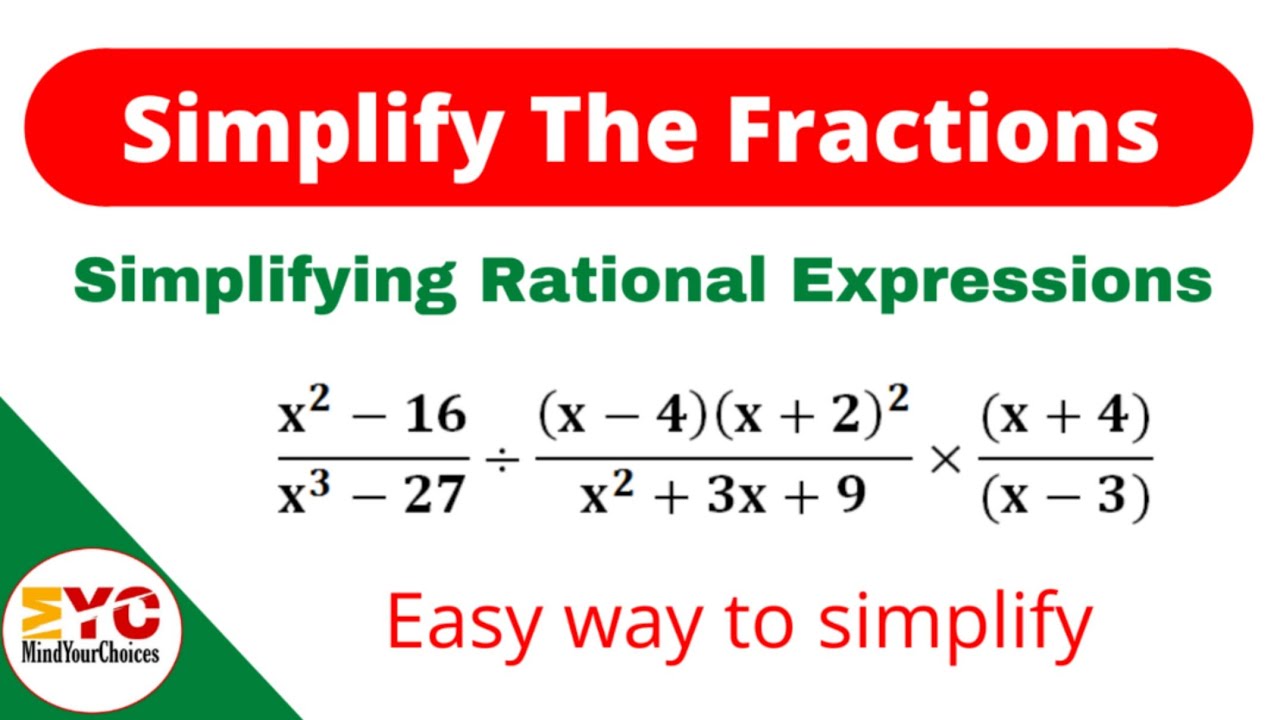 Simpify The Fraction | Simplifying Rational Expression | Simplification ...