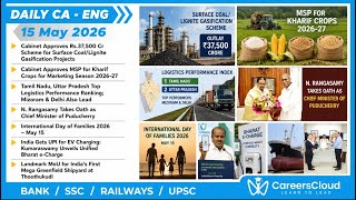 15 May Current Affairs 2026 | English | Daily Current Affairs | Current Affairs Today