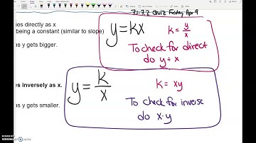 A2 7.1 Direct and Inverse Variation