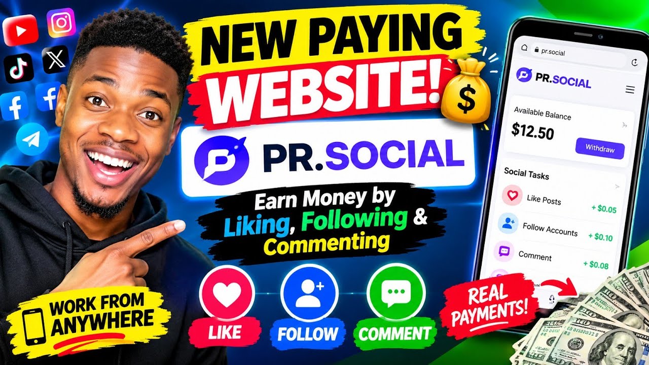 Earn Web NEW PAYING WEBSITE! Earn Money by Liking, Following & Commenting | PR ...
