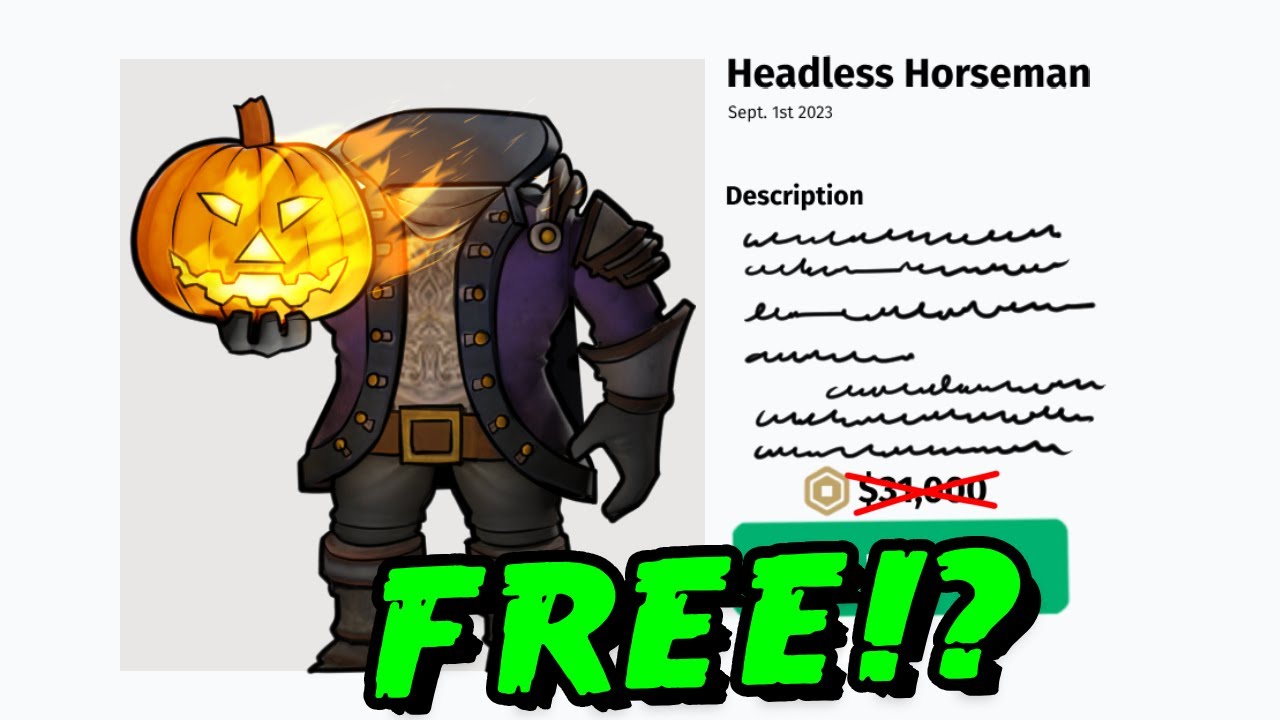 High-quality digital art of the headless horseman in roblox