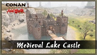 HOW TO BUILD A MEDIEVAL LAKE CASTLE [SPEED BUILD] - CONAN EXILES